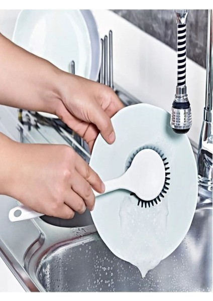 Yumuşak Silikon Bulaşık ve Lavabo Temizleme Fırçası, Dayanıklı ve Esnek Kullanım