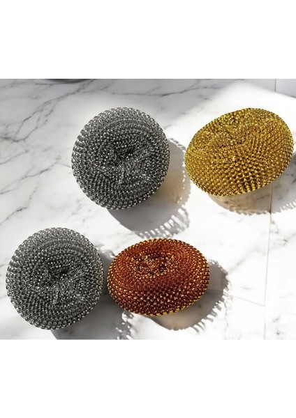 4'lü Kollu Bulaşık Teli Seti, Dayanıklı ve Pratik Kullanım