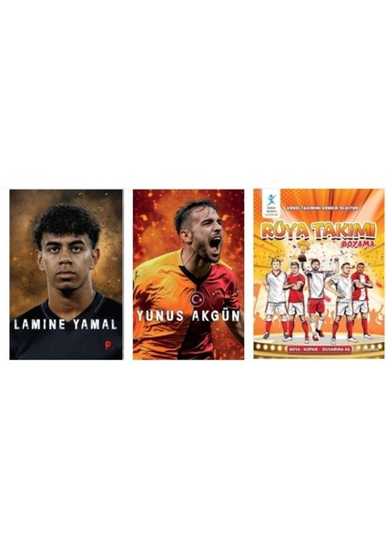 Set Lamine Yamal - Yunus Akgün - Rüya Takımı Boyama Kitabı (Poster ve Ayraç Hediyeli)