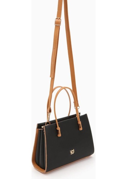 930156 Çanta Siyah-Camel Kadın Omuz Çantası Levidor fiyatları