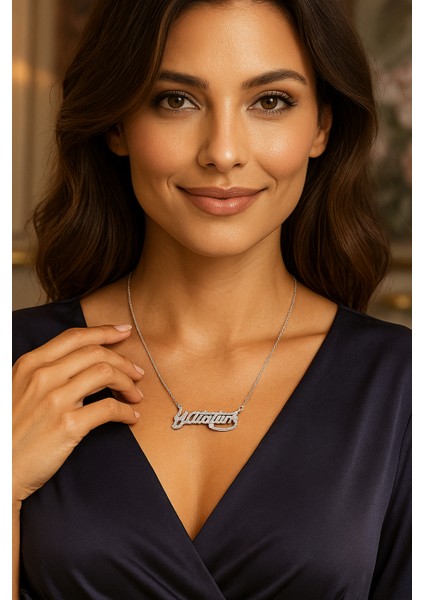 Taşlı Kemal Atatürk Imza Kadın Gümüş Kolye fiyatları