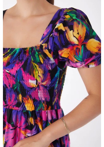 Kadın Fuşya Gipeli Kısa Kollu Elbise fiyatları