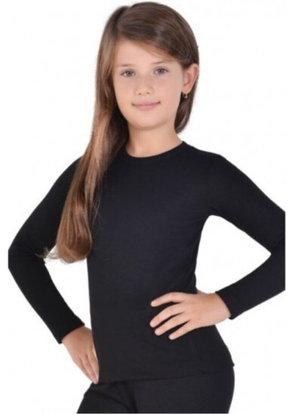 Kız Çocuk Termal Üst Siyah