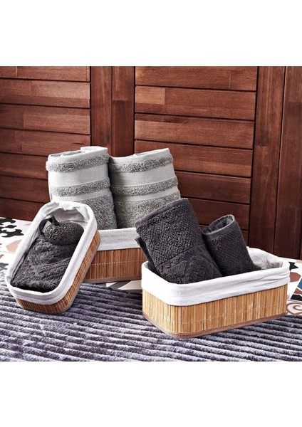 Bambu Sepet Çok Amaçlı Organizer Dekoratif 3'lü Set fiyatları