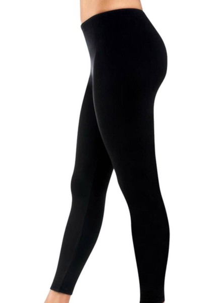 Kadın Siyah 1'li Paket 2001 Termal Şardonlu Tayt