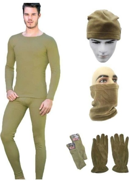 Termal Içlik Takımı Polar Bere Boyunluk Eldiven Havlu Çorap Seti