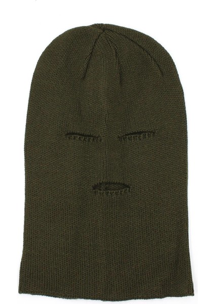 Erkek Haki Kar Asker Maskesi Has Yün