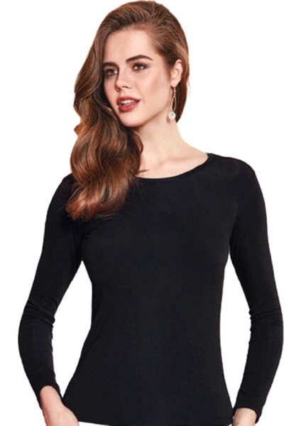 Kadın Siyah Uzun Kollu Termal Üst Içlik 2'li
