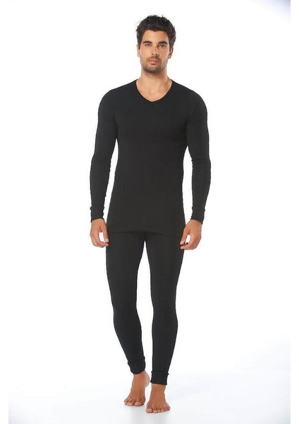 Erkek Siyah Alt Üst Uzun Kollu Termal Takım
