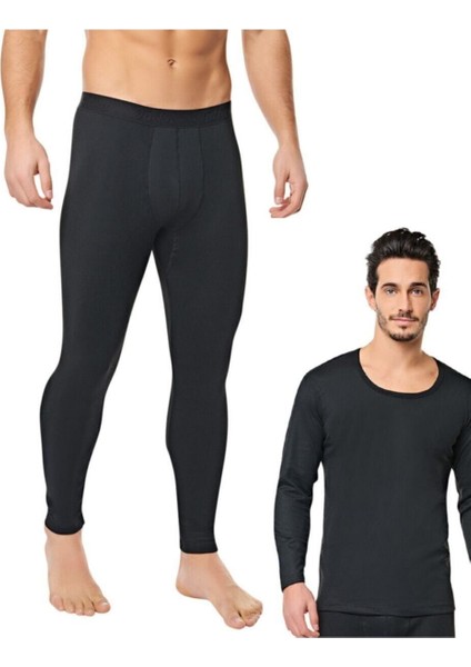 Erkek Siyah Termal Takım Alt Üst 0125-0126