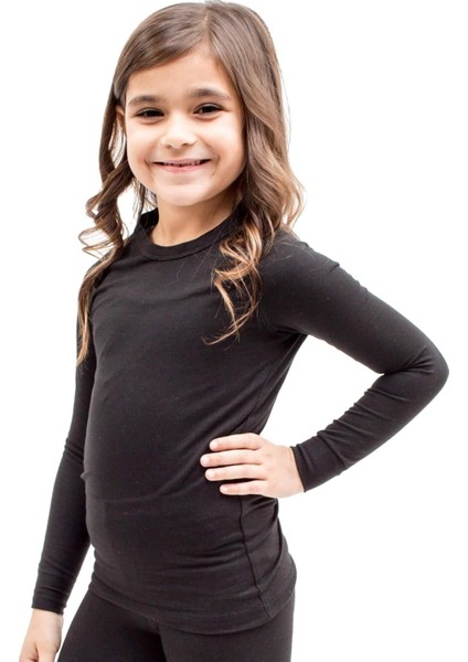 Kız Çocuk Termal Üst Siyah 0836