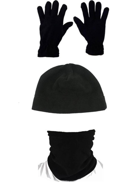 Siyah 3'lü Set: Bere Boyunluk Eldiven Termal Çorap Hediyelidir.