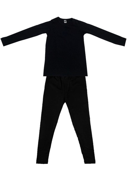 Unisex Çocuk Siyah Termal Alt Üst Takım D135-D136