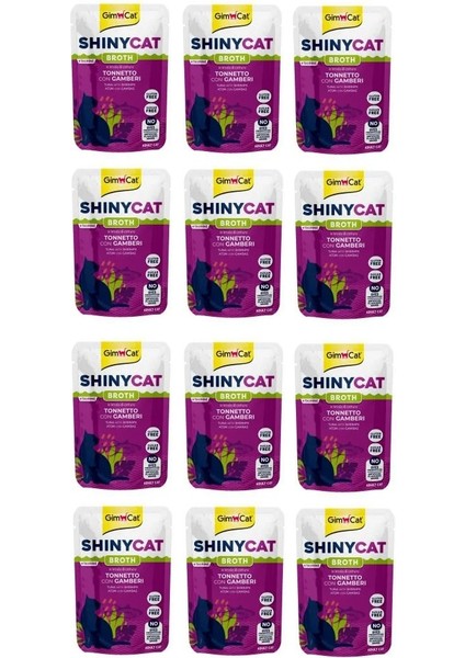 Shinycat Pouch Ton Balıklı ve Karidesli Kedi Yaş Mama 70 Gr. x 12 Adet