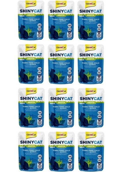 Shinycat Pouch Sarı Yüzgeçli Ton Balıklı ve Kinoalı Kedi Yaş Mama 70 Gr. x 12 Adet