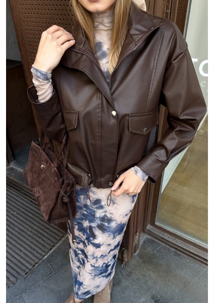 Suni Deri Oversize Bomber Ceket fırsatları