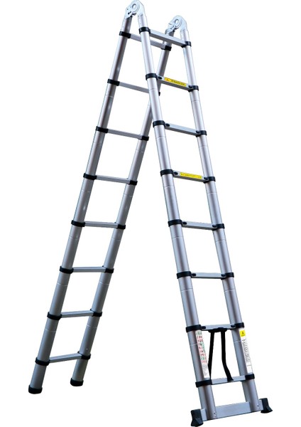 250 + 250 Cm. - 8+8 Basamaklı Alüminyum Teleskopik Merdiven - A Tipi Uzayan Merdiven fiyatları