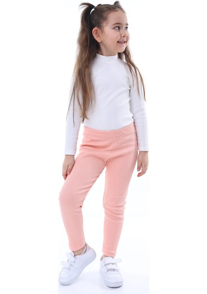 Kız Çocuk Pamuklu Likralı Kaşkorse Mevsimlik Tayt