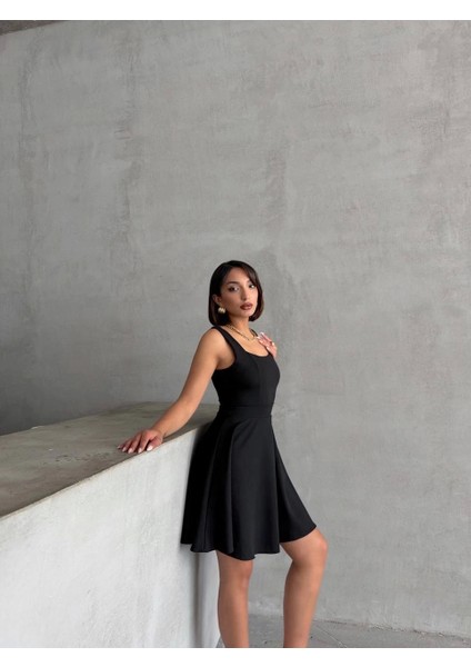 Kadın Kare Yaka Kısa Elbise S251188 modelleri