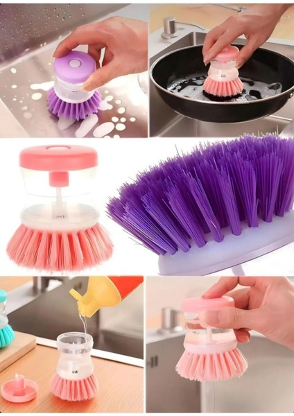 4'lü Bulaşık Fırçası Seti, Sıvı Deterjanlı, Çok Amaçlı Temizlik Fırçası fiyatları