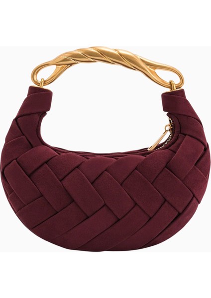 Jw Peı Bordo Orla Weave Süet El Çantası