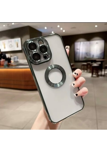 Apple iPhone 15 Pro Max Kamera Lens Korumalı Magsafe Şarj Destekli Arkası Şeffaf Yüksek Kalite Kılıf