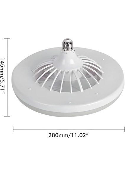 Pervaneli LED Lamba Kumandalı 3 Kademeli Hız ve Işık Ayarı Vantilatör Aydınlatma