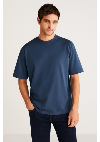 Erkek Oversize Bisiklet Yaka %100 Organik Pamuk Düz Basic Yazlık T-Shirt modelleri