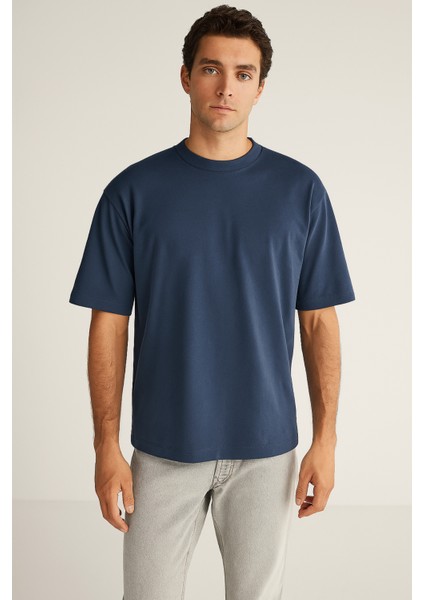 Erkek Oversize Bisiklet Yaka %100 Organik Pamuk Düz Basic Yazlık T-Shirt fırsatları