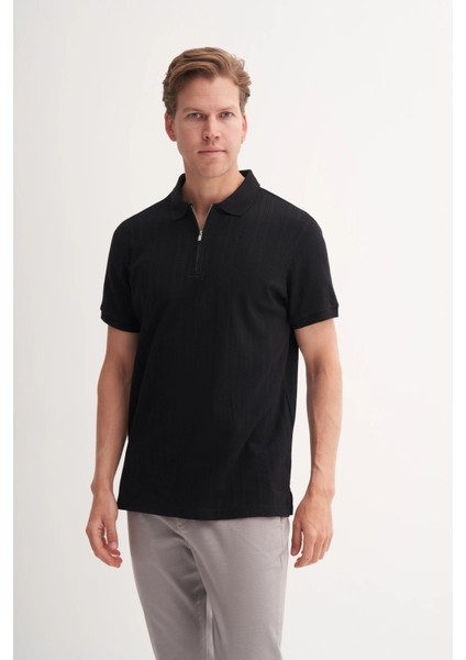 Polo Yaka Regular Fit Pamuklu Dokulu Tişört 4122 modelleri