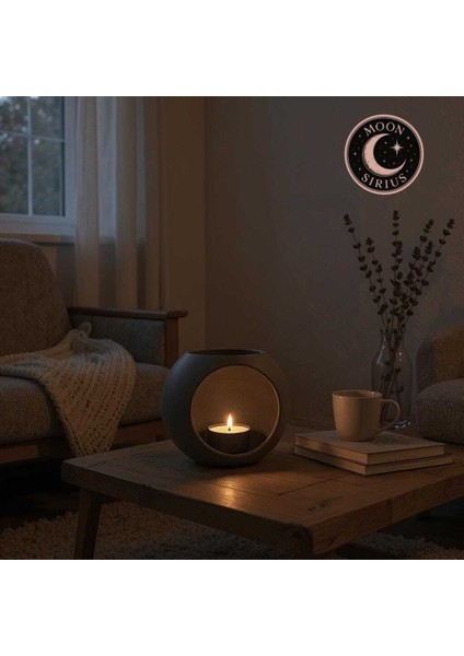 Siyah Modern Yuvarlak Tealight Mumluk – Sade ve Şık TASARIM*10X11X12