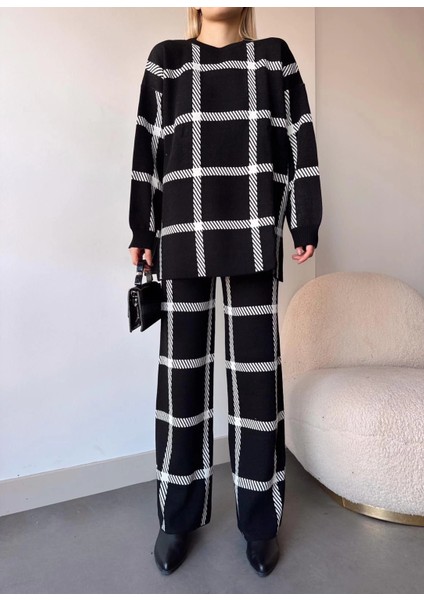 Ekoseli Triko Takım Siyahbeyaz fiyatları