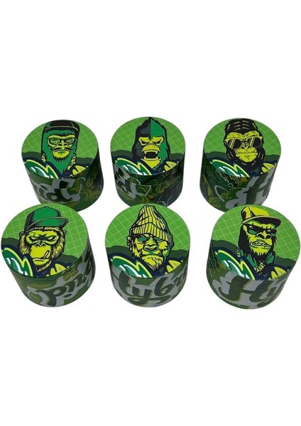 (Karışık Stok) 1 Adet 40MM Gorilla Rolling Stars 4 Parça Metal Tütün Öğütücü Grinder
