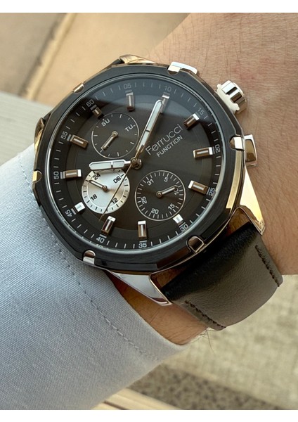 Kordonu Deri Kasası Gümüş Fonksiyonel Erkek Kol Saati modelleri