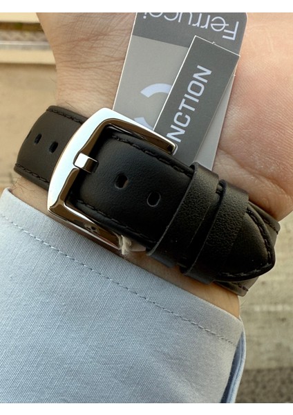 Kordonu Deri Kasası Gümüş Fonksiyonel Erkek Kol Saati fırsatları