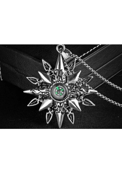 Paslanmaz Çelik Denizci Tasarımı Gerçek Pusula Kolye