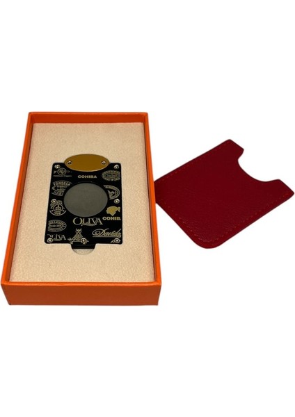 Premium Puro Kesici – Kart Tipi | 60 Ringe Kadar | Deri Kılıflı