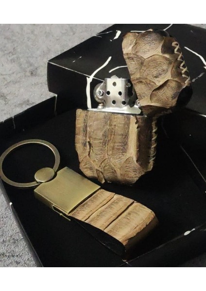 Zippo Çakmak, % 100 Yılan (Piton) Derisi Kişiye Özel Kişiselleştirilebilir Anahtarlık Set fiyatları