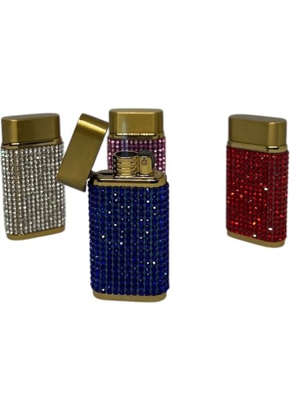 (Karışık Stok) 1 Adet Metal Tek Torch Jet Alev Gazlı Doldurulabilir Kristal Puro Çakmak