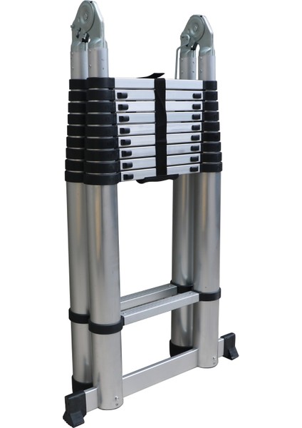 310 cm +310 cm -10+10 Basamaklı Alümınyum Teleskopik Merdiven - A Tipi Uzayan Merdiven modelleri