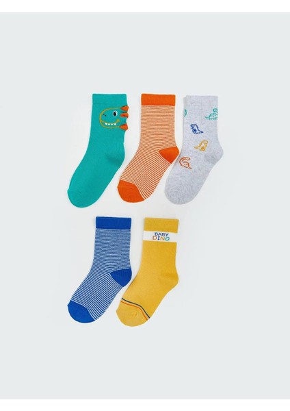 Lcw Baby Baskılı Erkek Bebek Çorap 5'li (W5)