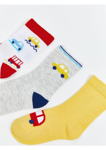 Lcw Kids Baskılı Erkek Çocuk Soket Çorap 3'lü (W5) modelleri