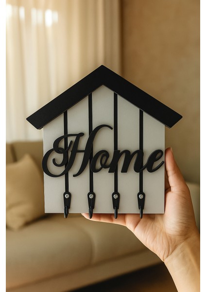 Home Yazılı Ev Şeklinde Duvar Tipi Anahtarlık Askılığı