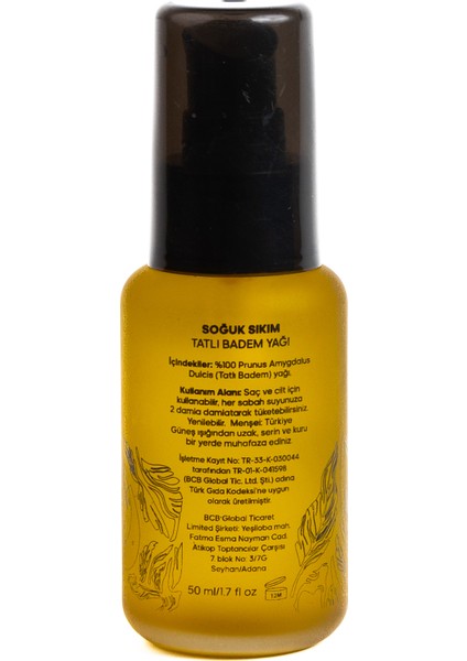 Soğuk Sıkım Tatlı Badem Yağı - 2x50ml - Saf Cilt ve Saç Bakım Yağı - Sweet Almond Oil fırsatları