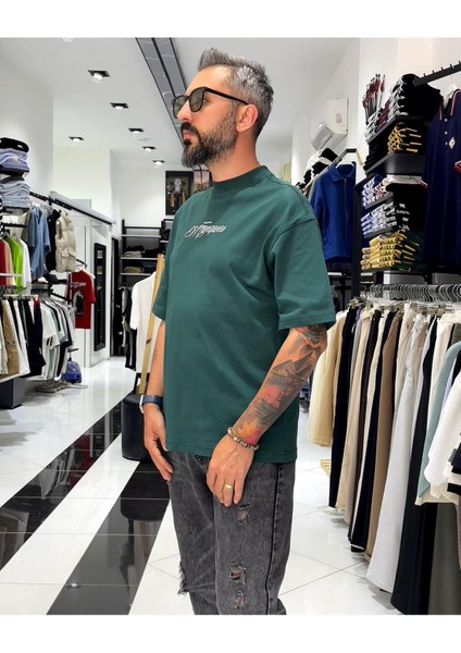 Manques Nakışlı At Figürlü Oversize Erkek T-Shirt