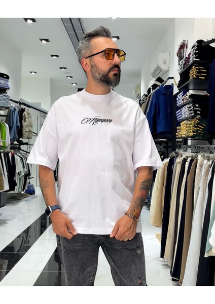 Manques Nakışlı At Figürlü Oversize Erkek T-Shirt