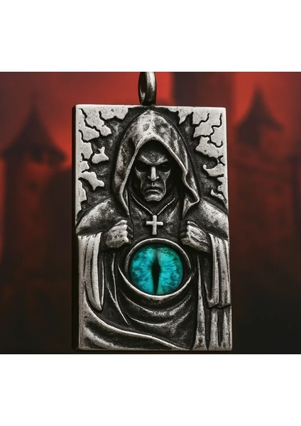 Paslanmaz Çelik Çift Taraflı Kullanım Tapınak Şövalyesi Haç Kolye