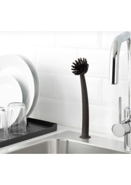 Pratik Vantuzlu Plastik Bulaşık Fırçası, Siyah Renkli, Hijyenik Temizlik Kolaylığı modelleri