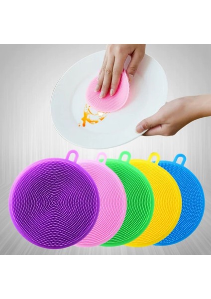 4 Adet Silikon Bulaşık Fırçası ve Sünger Takımı, Tükenmeyen, Pratik Kullanım