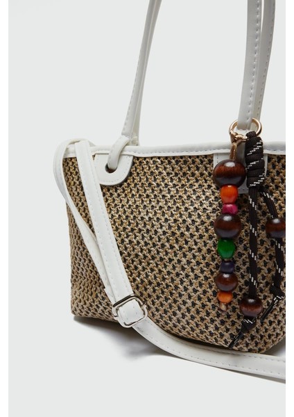 Roen Hasır Omuz Çantası Beyaz fırsatları